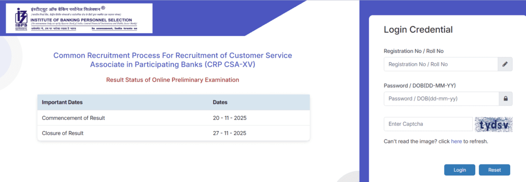 IBPS Clerk Prelims